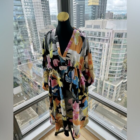 🆕 STINE GOYA 🧿 NWOT Veroma Printed Crepe Midi Dress - Size S - Picture 2 of 16